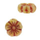 Czech flower bead 9mm Beige bronze bonfire red 03000/96835